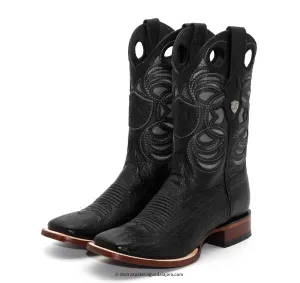 28249705 WIDE SQUARE TOE SMOOTH OSTRICH BLACK