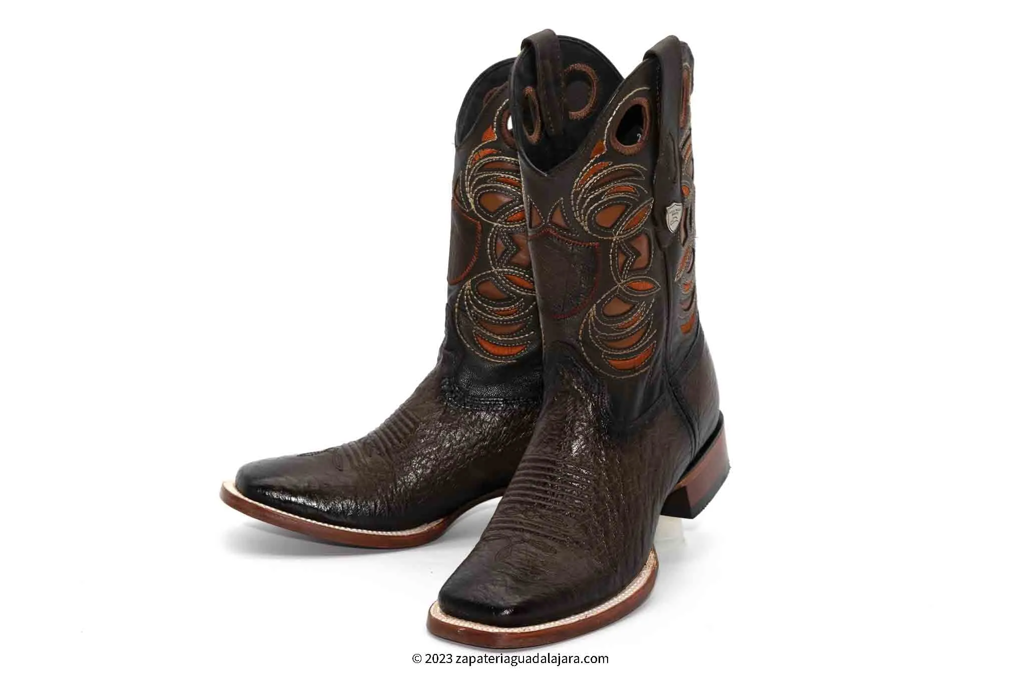 28249716 WIDE SQUARE TOE SMOOTH OSTRICH FADED BROWN