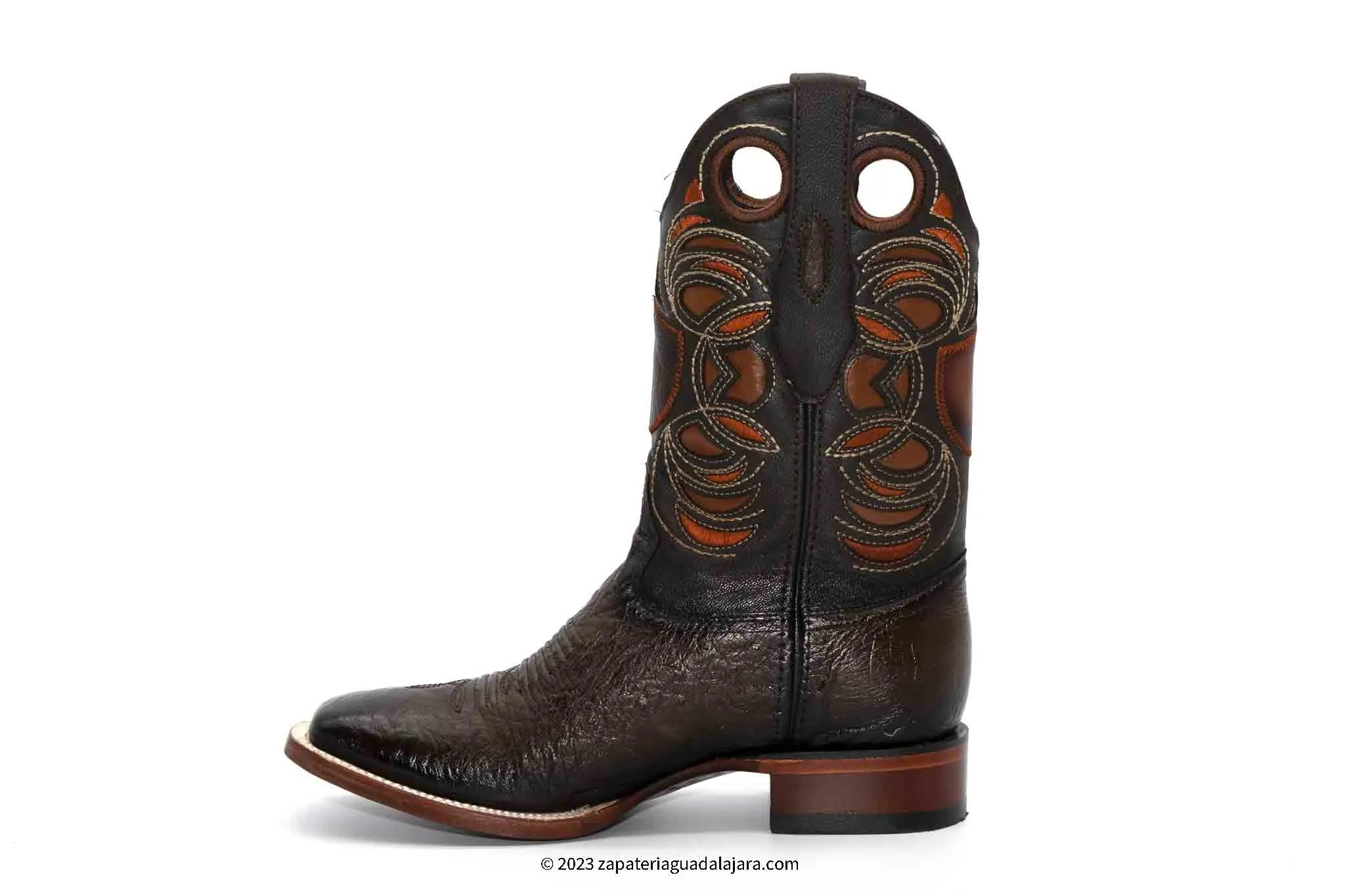 28249716 WIDE SQUARE TOE SMOOTH OSTRICH FADED BROWN