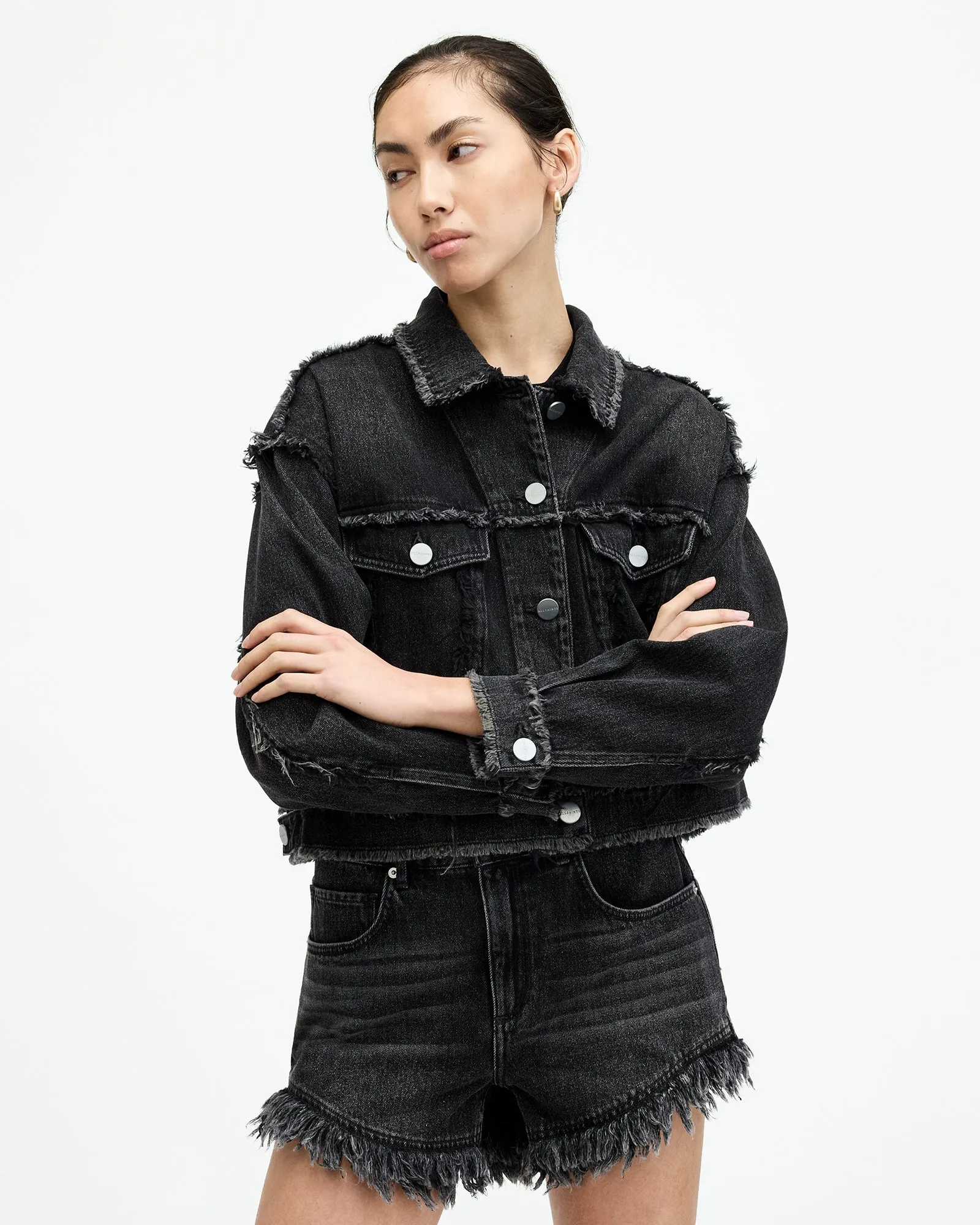 Astrid Frayed Denim Shorts
