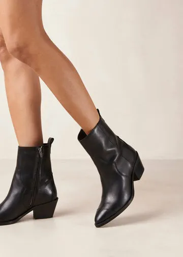 Austin Leather Ankle Boots - Black