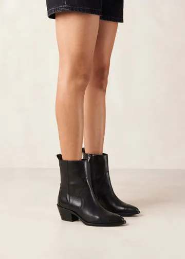 Austin Leather Ankle Boots - Black