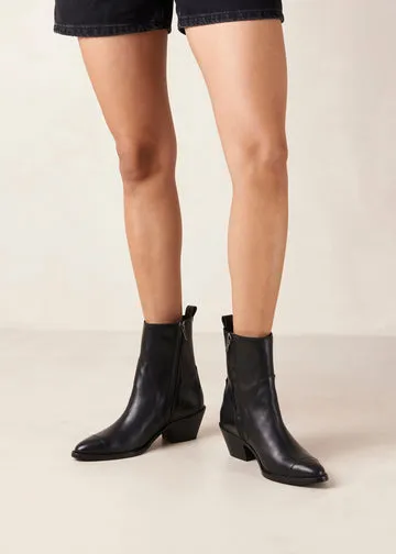 Austin Leather Ankle Boots - Black