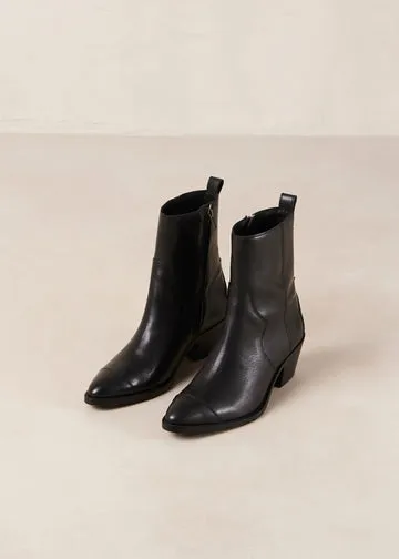 Austin Leather Ankle Boots - Black