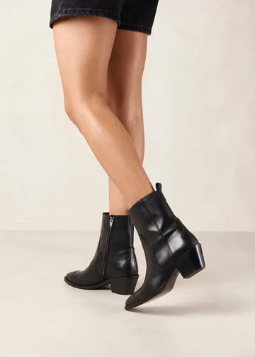 Austin Leather Ankle Boots - Black