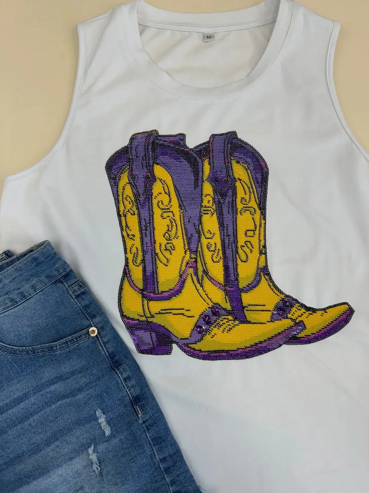 Bayou Boots Sequin Tank