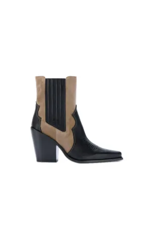 Black Blocked Cowboy Boots