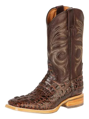 Botas Vaqueras Rodeo Imitacion Caiman Grabado Para Hombre 'Jar Boots' *COFFEE-126477*