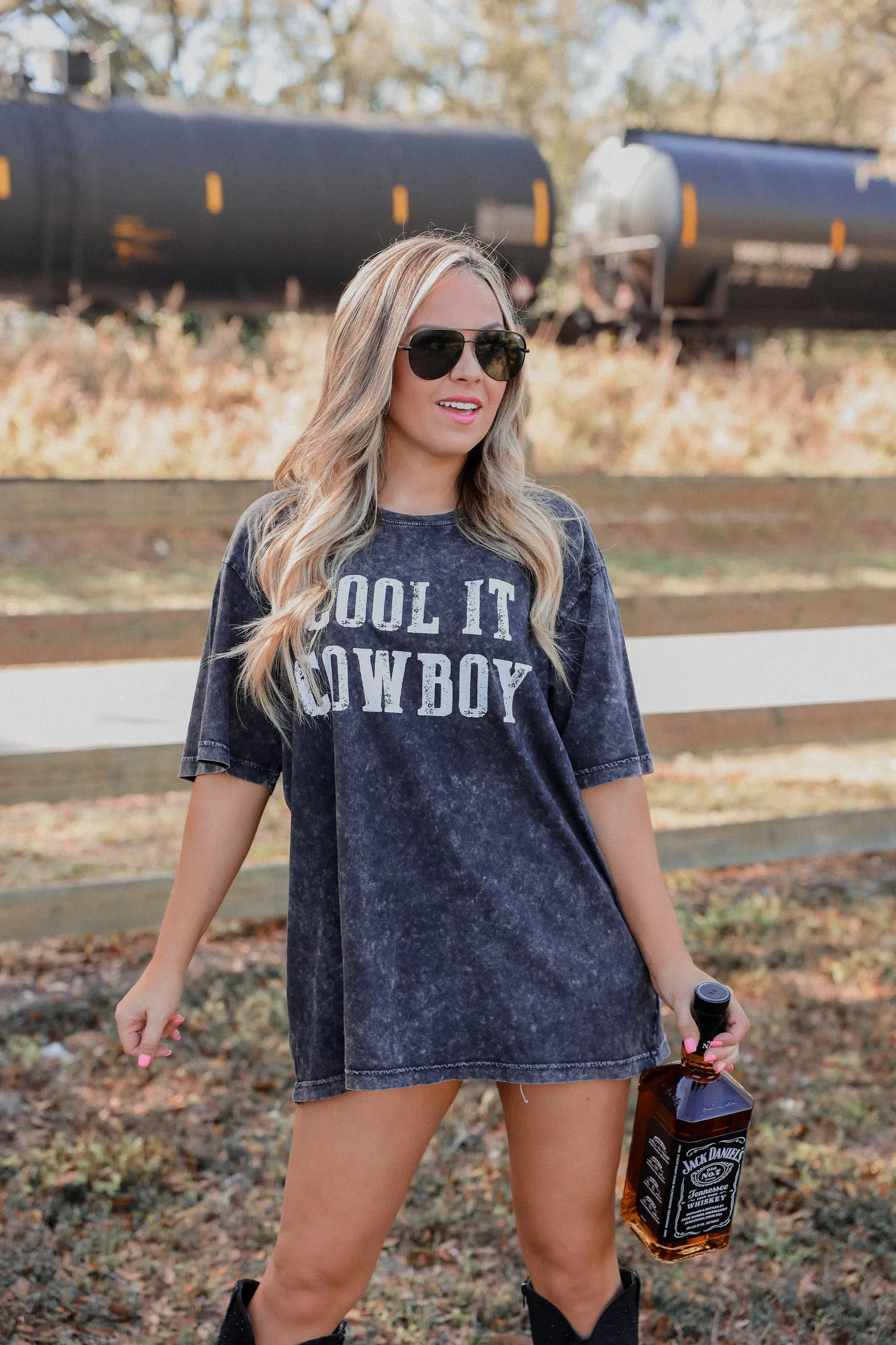 Cool It Cowboy Graphic Tee - Black