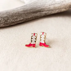 Cowgirl Boots Enamel Earrings