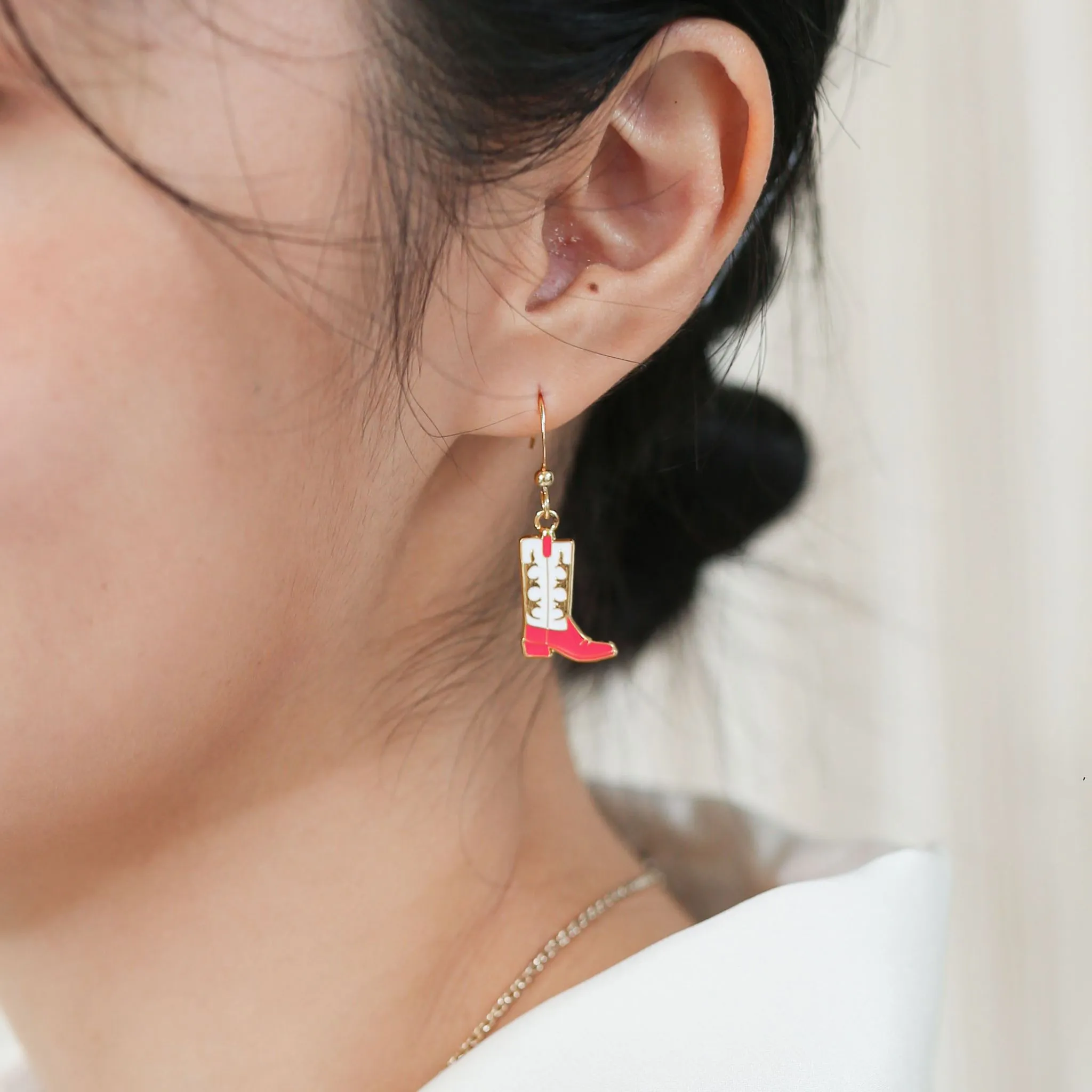 Cowgirl Boots Enamel Earrings