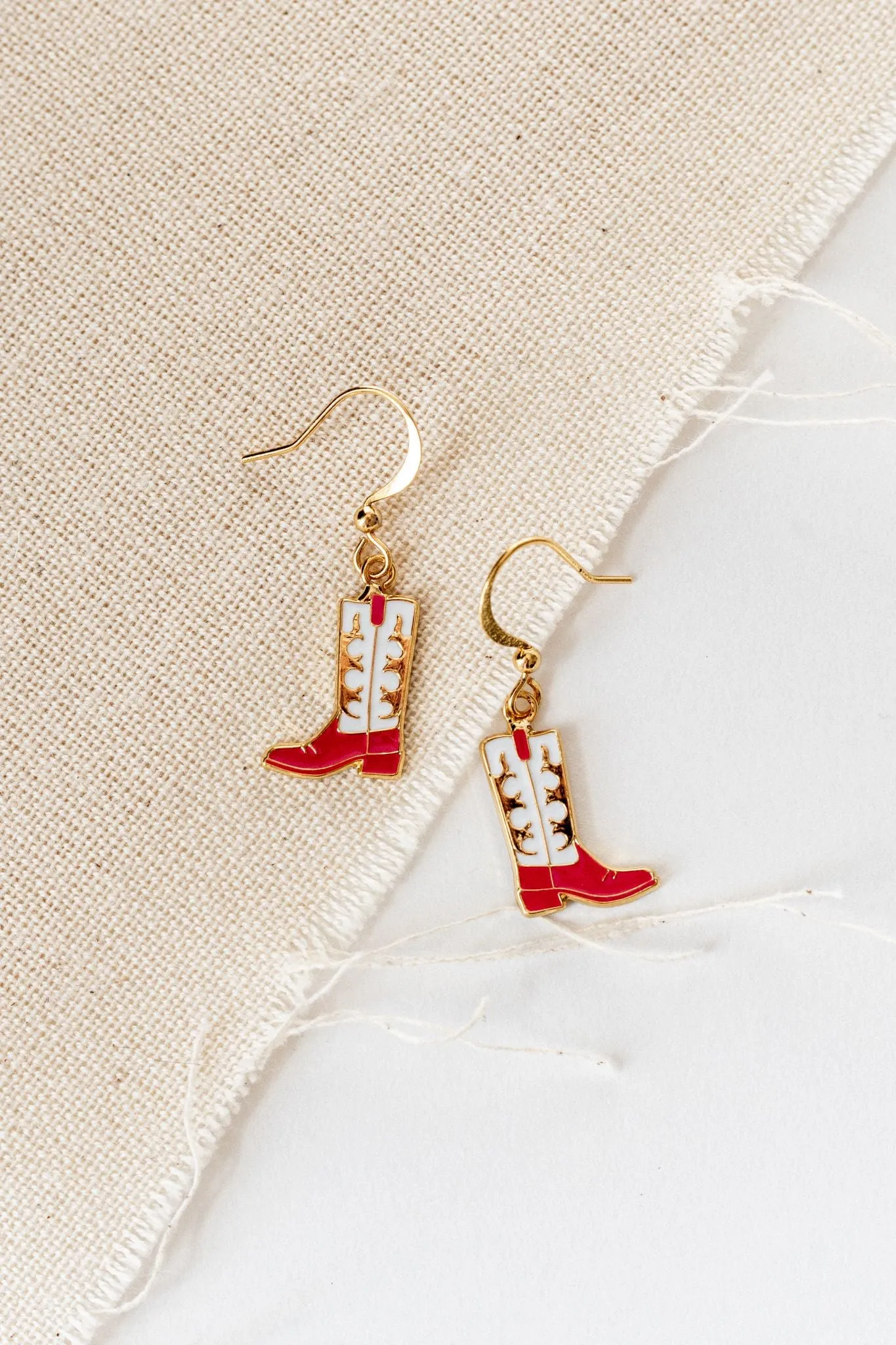 Cowgirl Boots Enamel Earrings