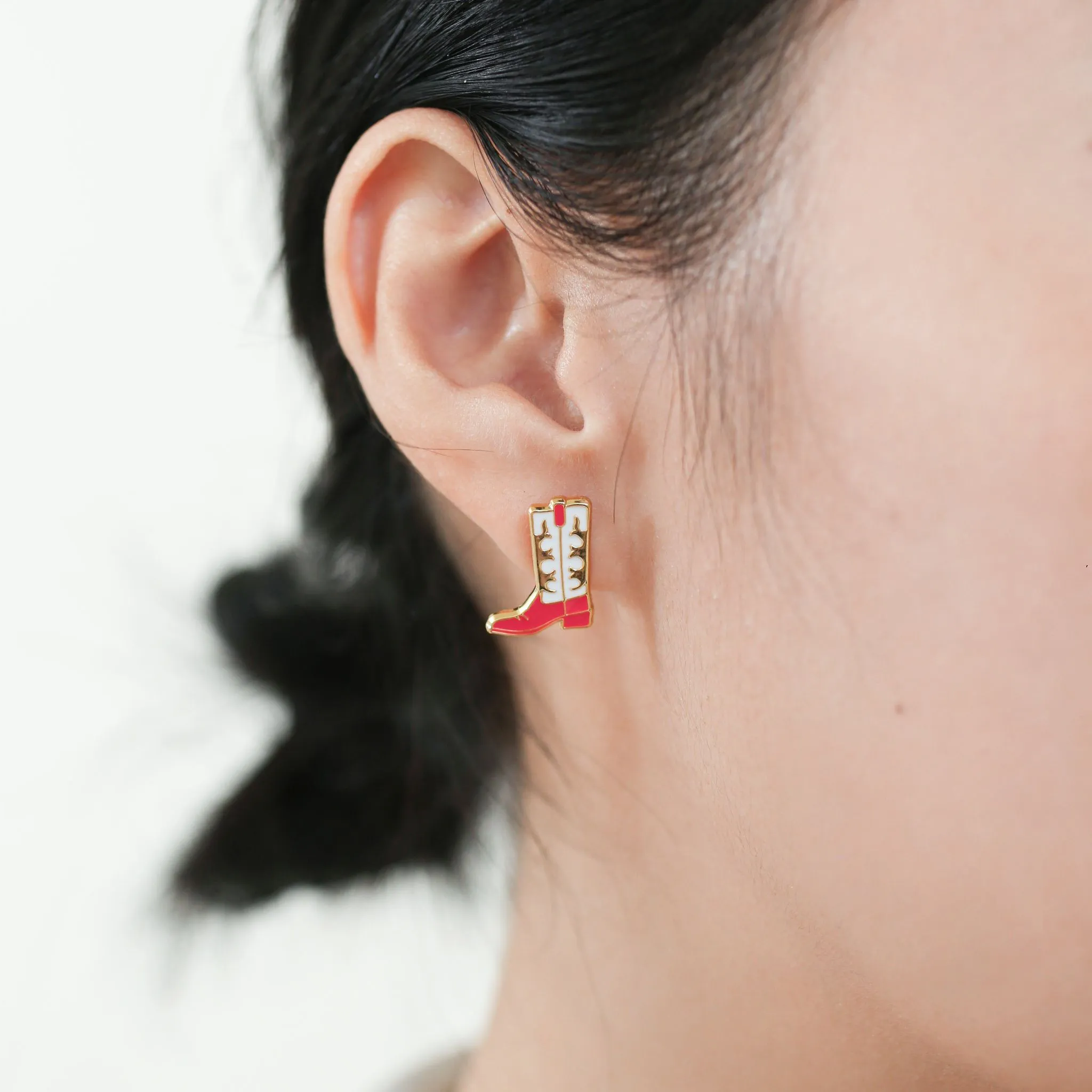 Cowgirl Boots Enamel Earrings