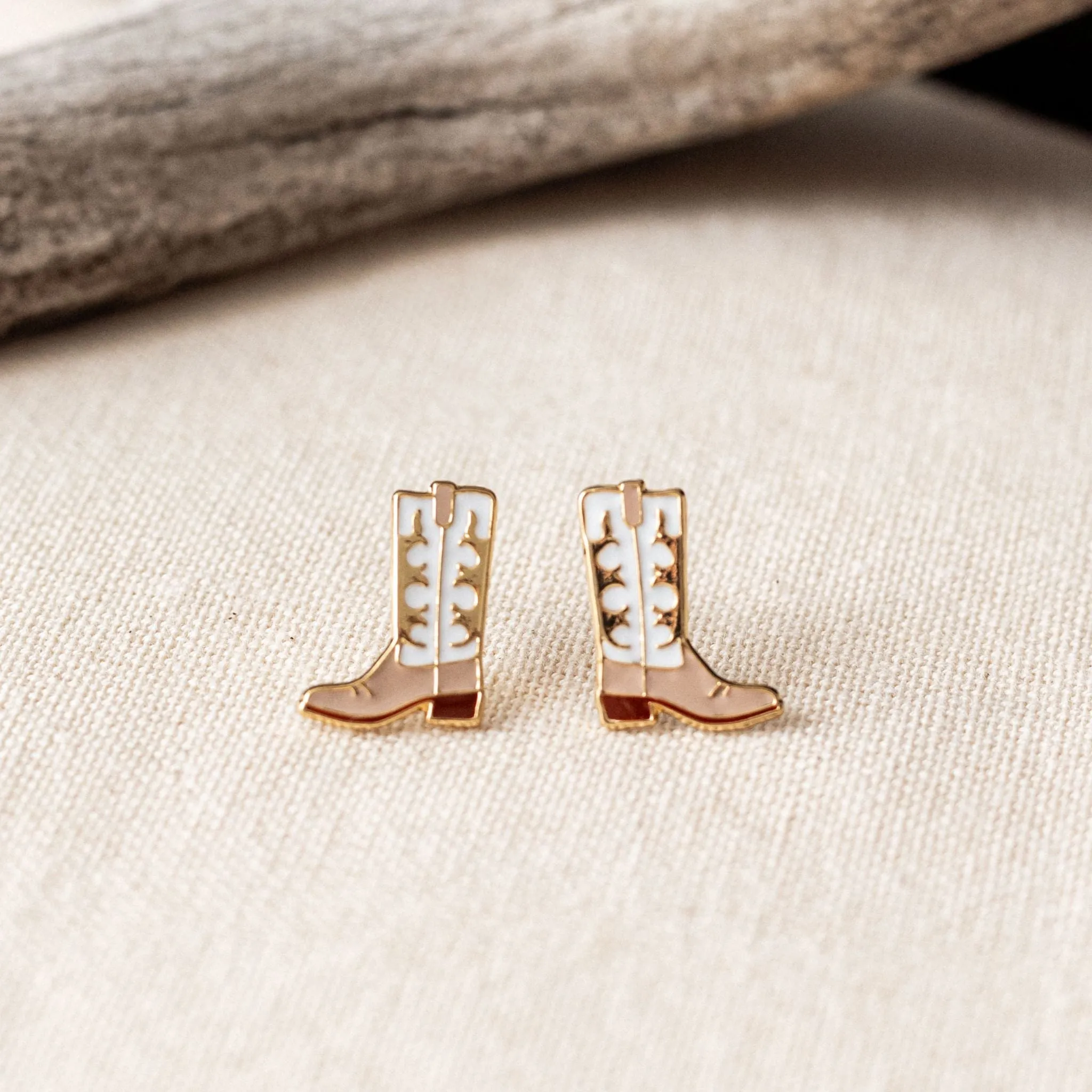 Cowgirl Boots Enamel Earrings