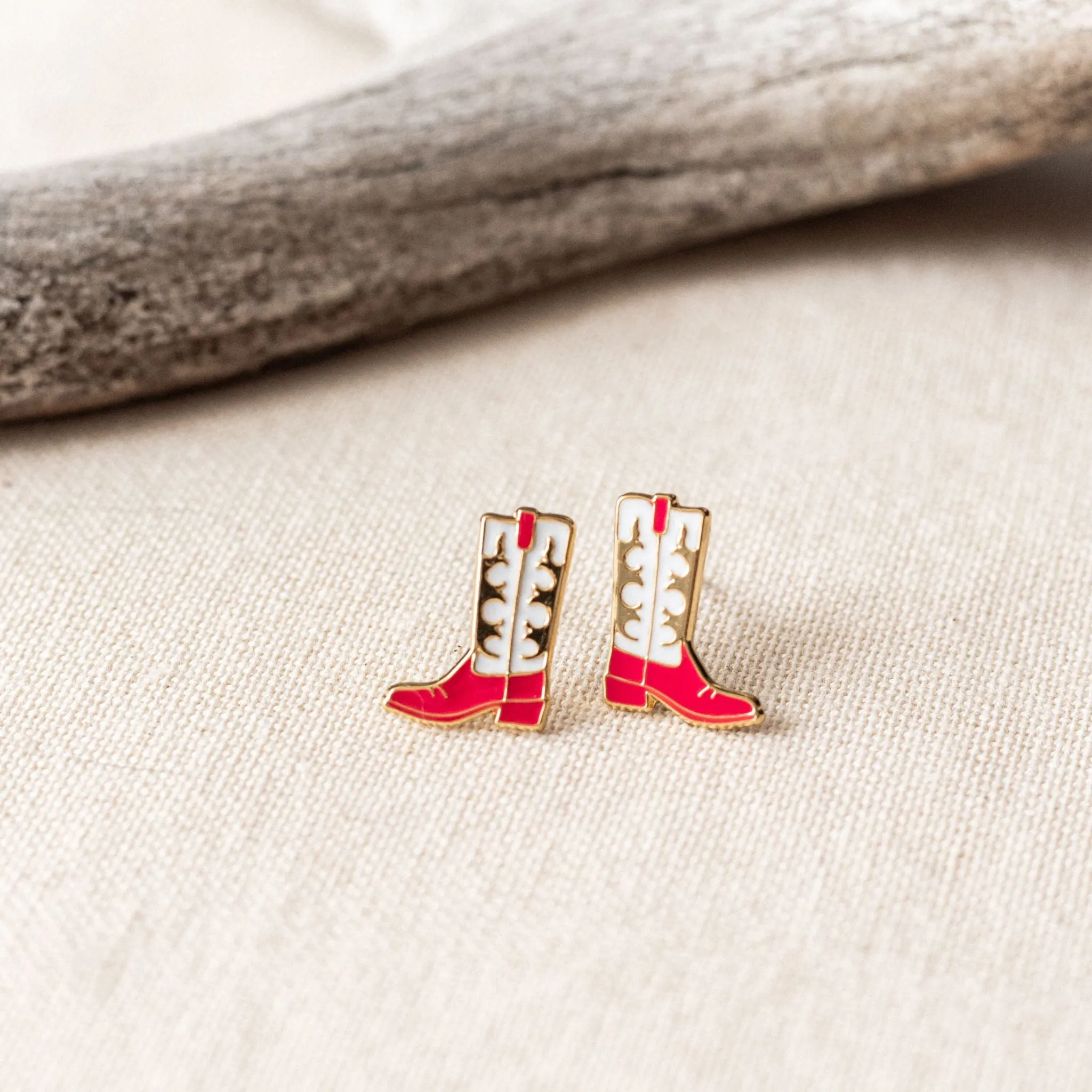 Cowgirl Boots Enamel Earrings