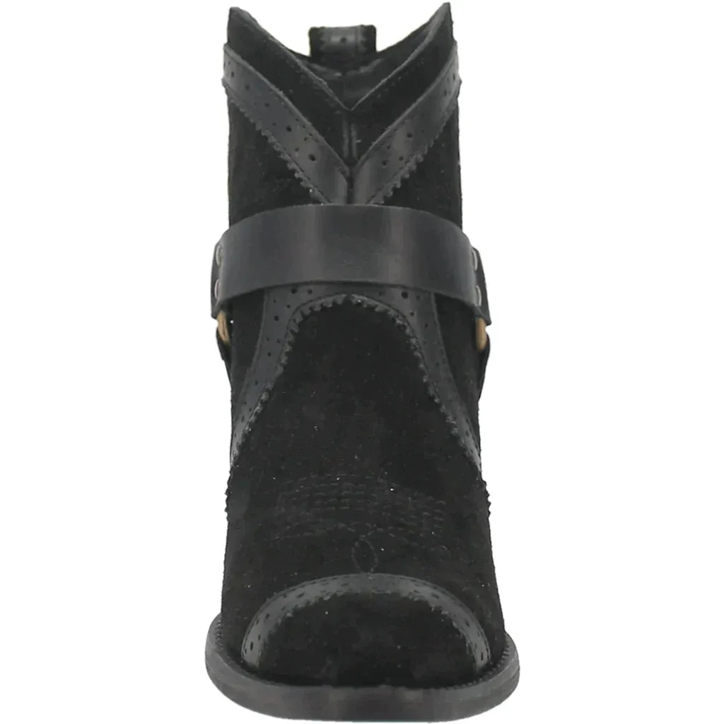 DINGO GUMMY BEAR LEATHER BLACK SUEDE BOOTIE STYLE DI747BK25
