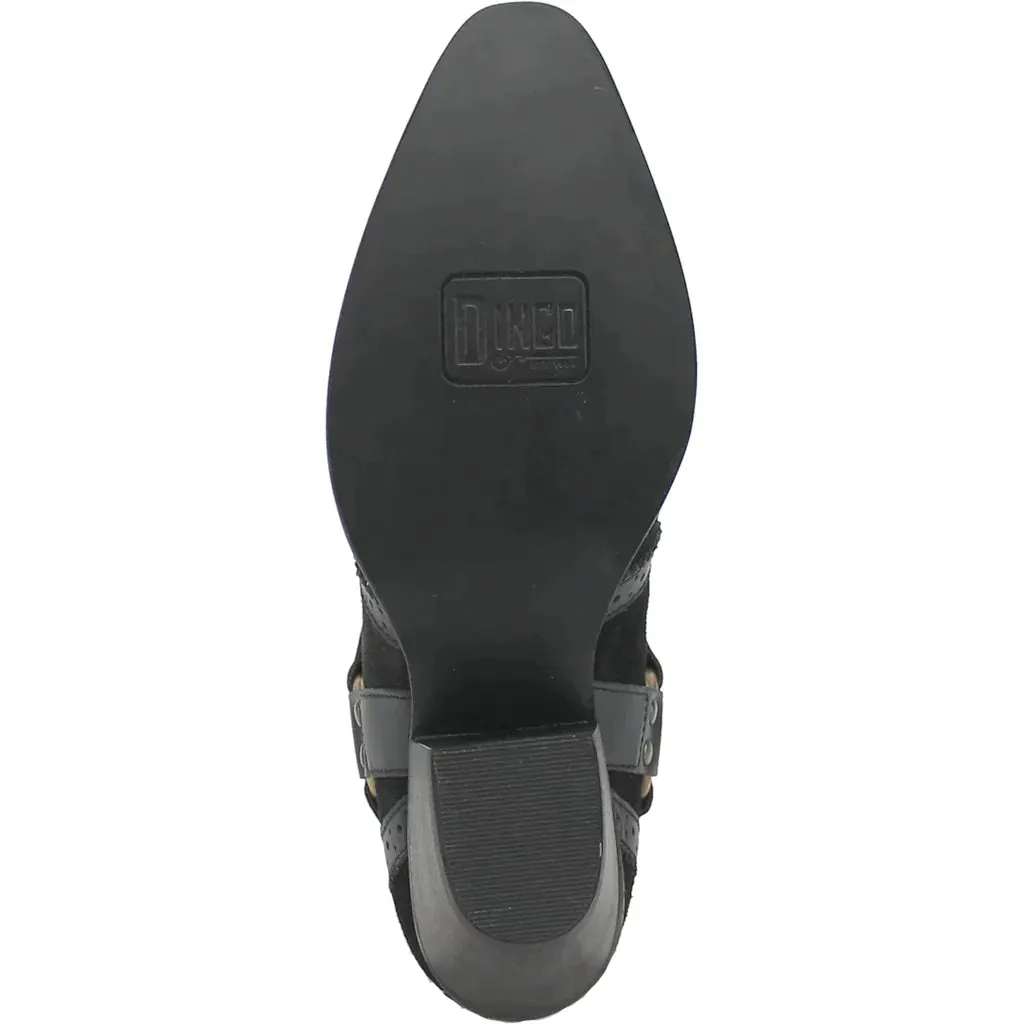 DINGO GUMMY BEAR LEATHER BLACK SUEDE BOOTIE STYLE DI747BK25