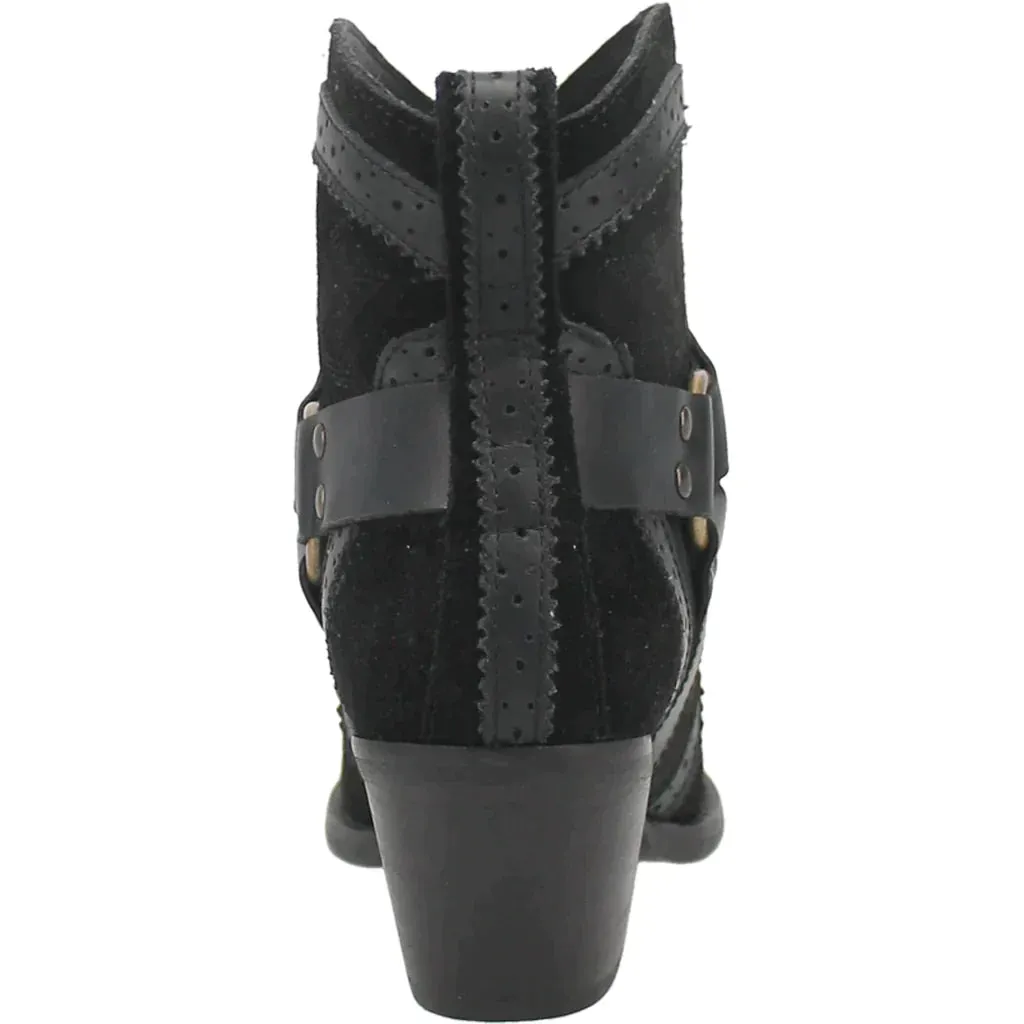 DINGO GUMMY BEAR LEATHER BLACK SUEDE BOOTIE STYLE DI747BK25