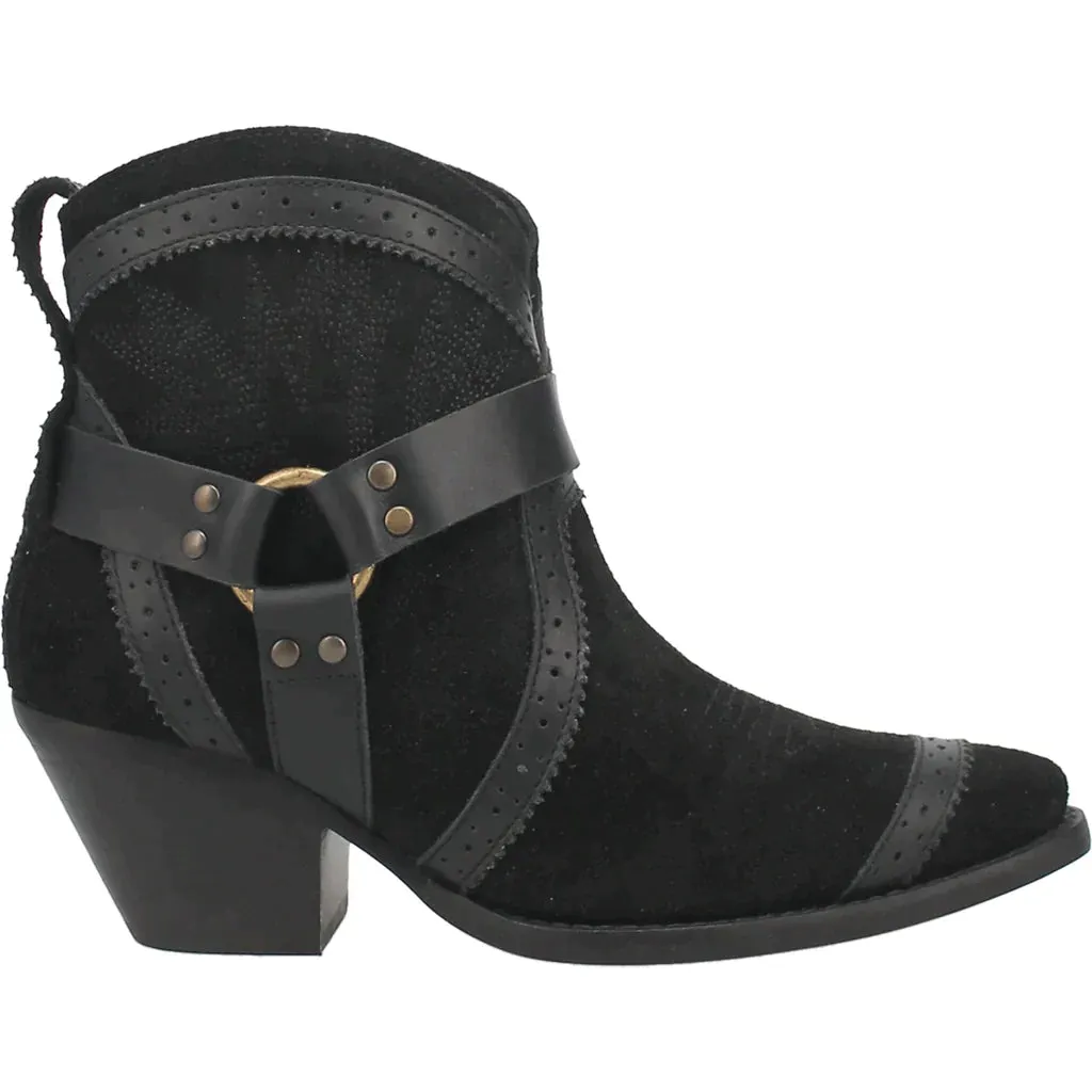 DINGO GUMMY BEAR LEATHER BLACK SUEDE BOOTIE STYLE DI747BK25