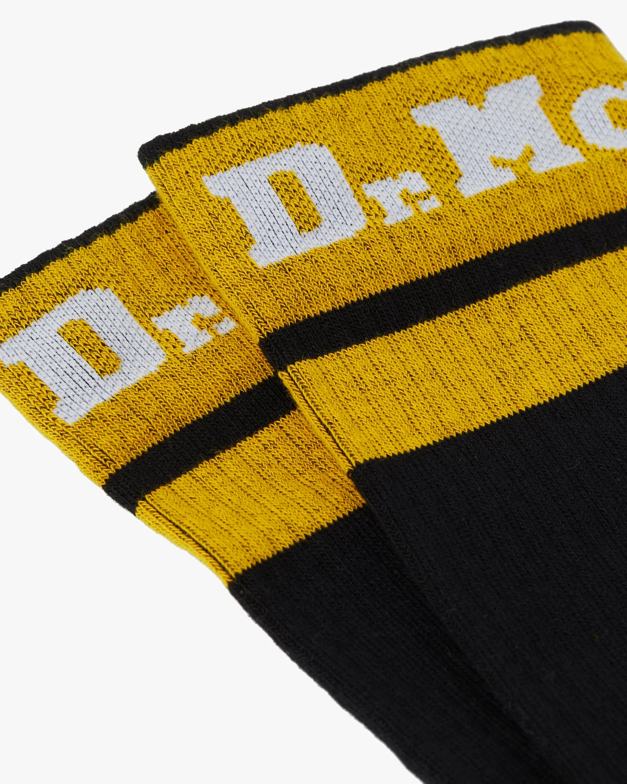 Dr Martens Athletic Logo Organic Cotton Blend Socks - Black / White / Yellow