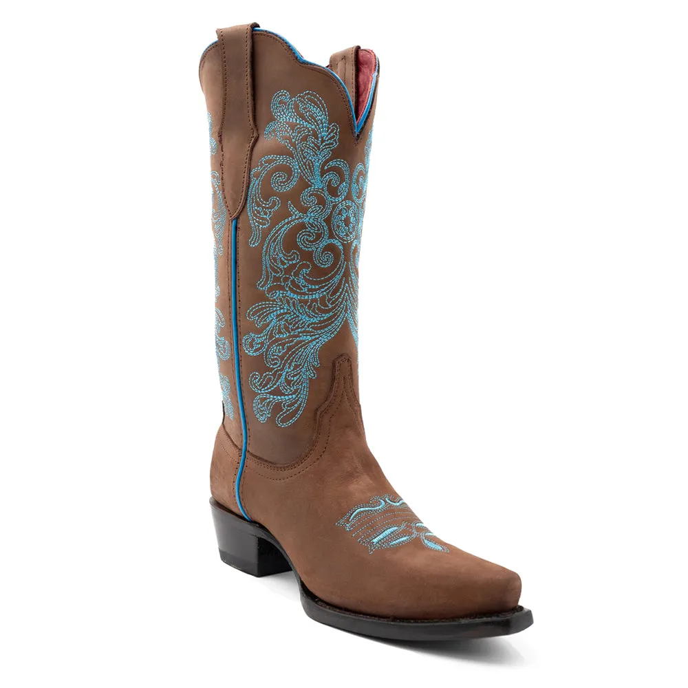 Ella Embroidery Snip Toe Cowboy Boots