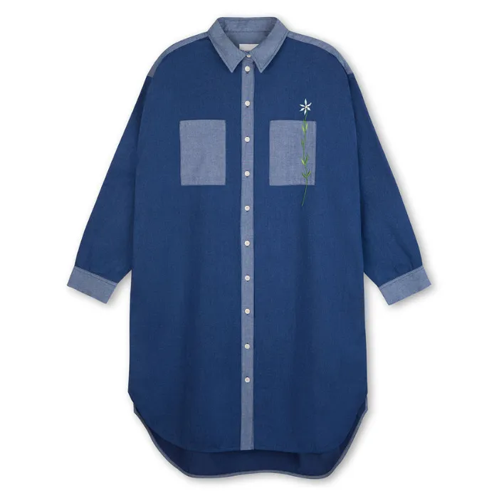 Etta Oversized Shirtdress in Japanese Denim Cotton by Saywood