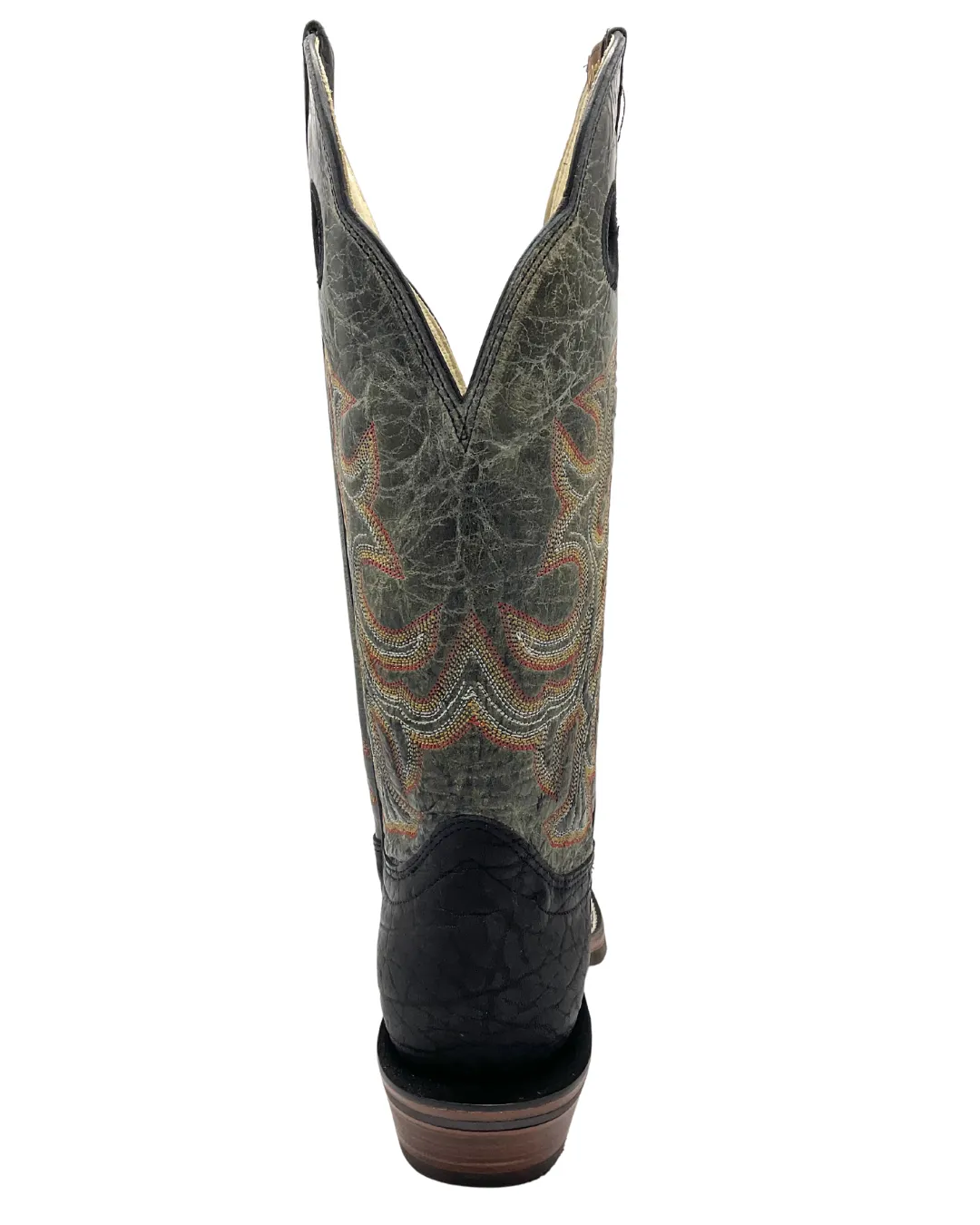 'Hondo Boots' Men's 14" Nubuck Bullhide Western Square Toe - Black