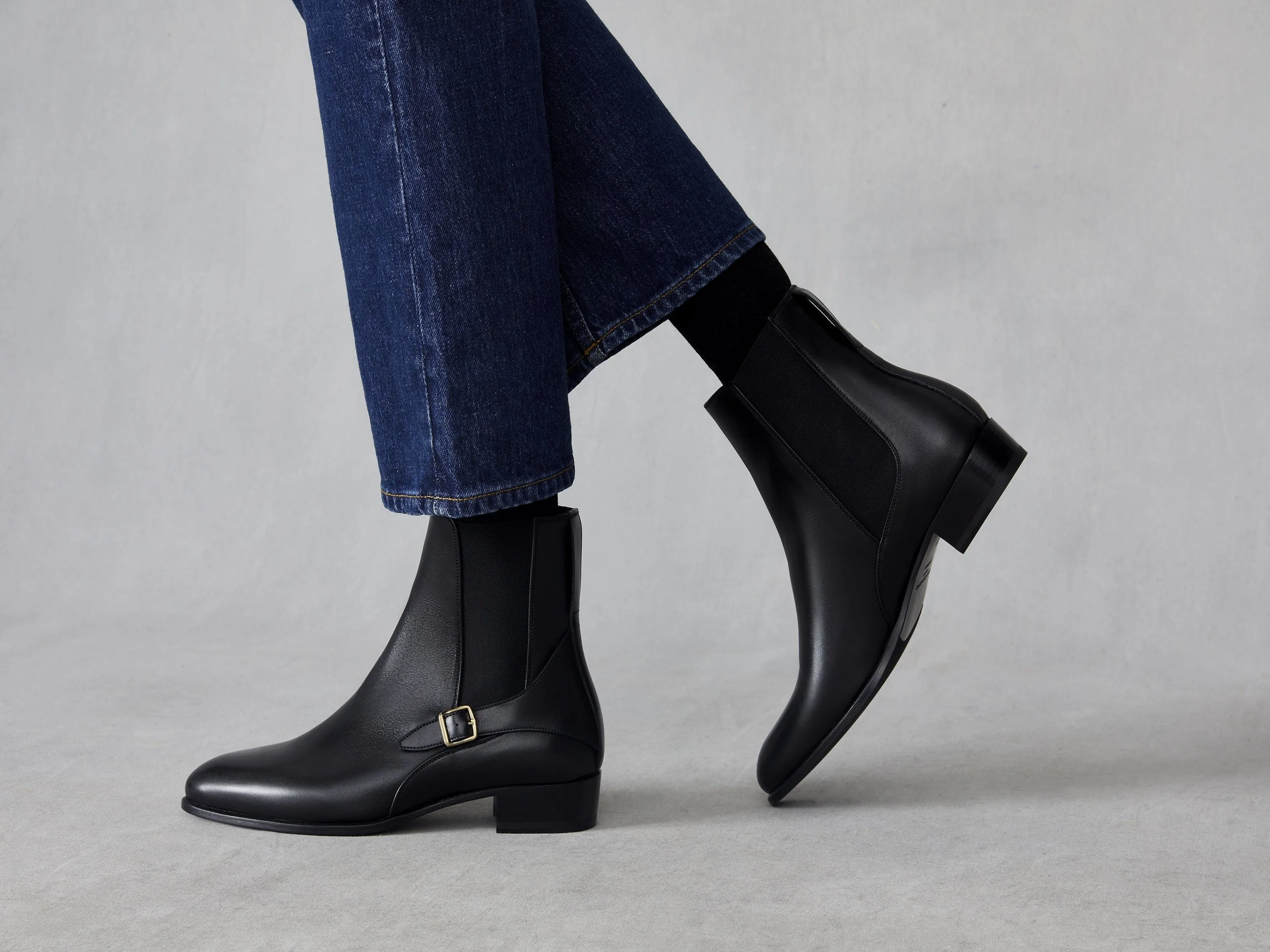 Hopper Boots in Black Dream Calf