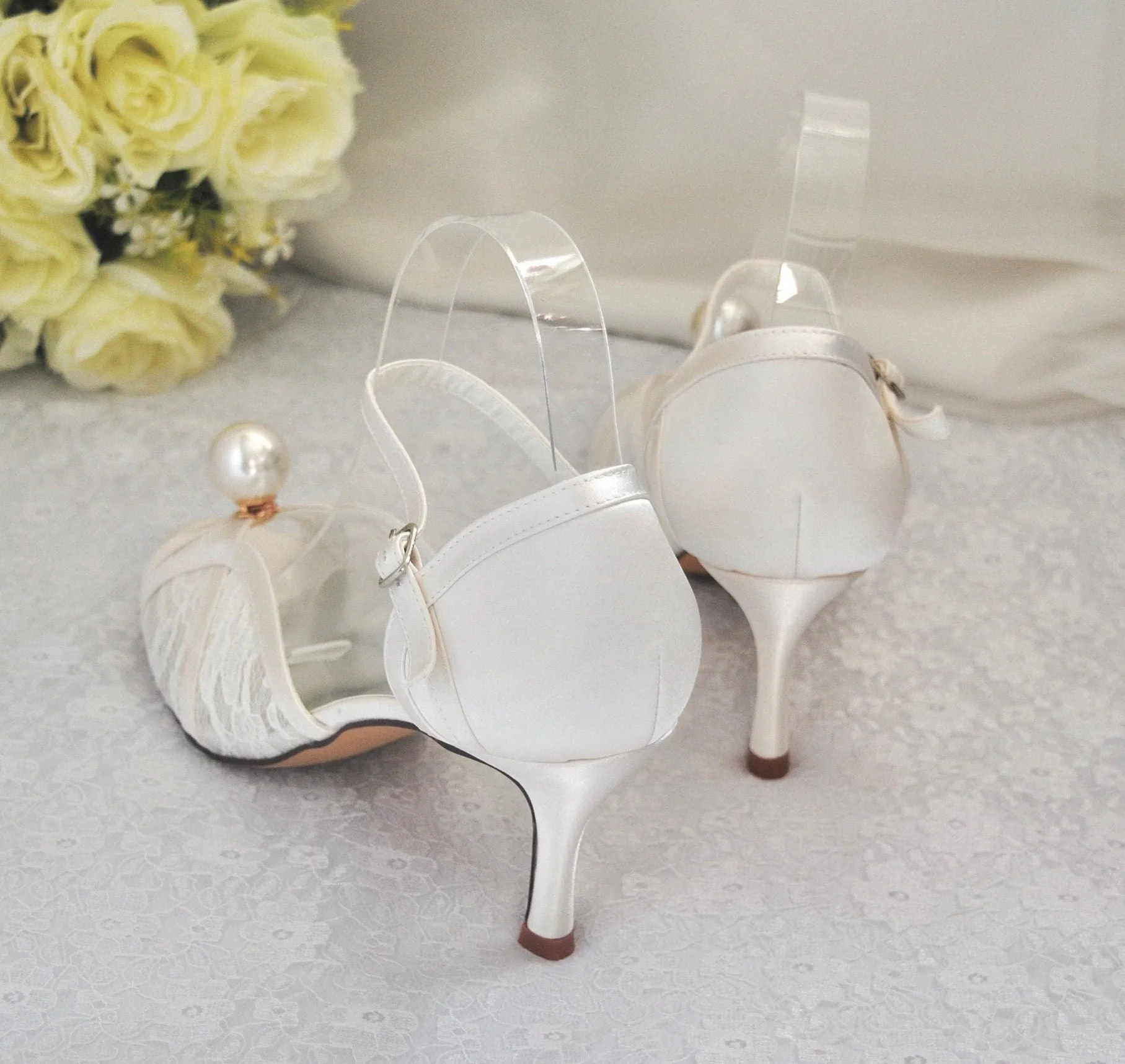 Lace Bridal Shoes (Various Heel Heights)