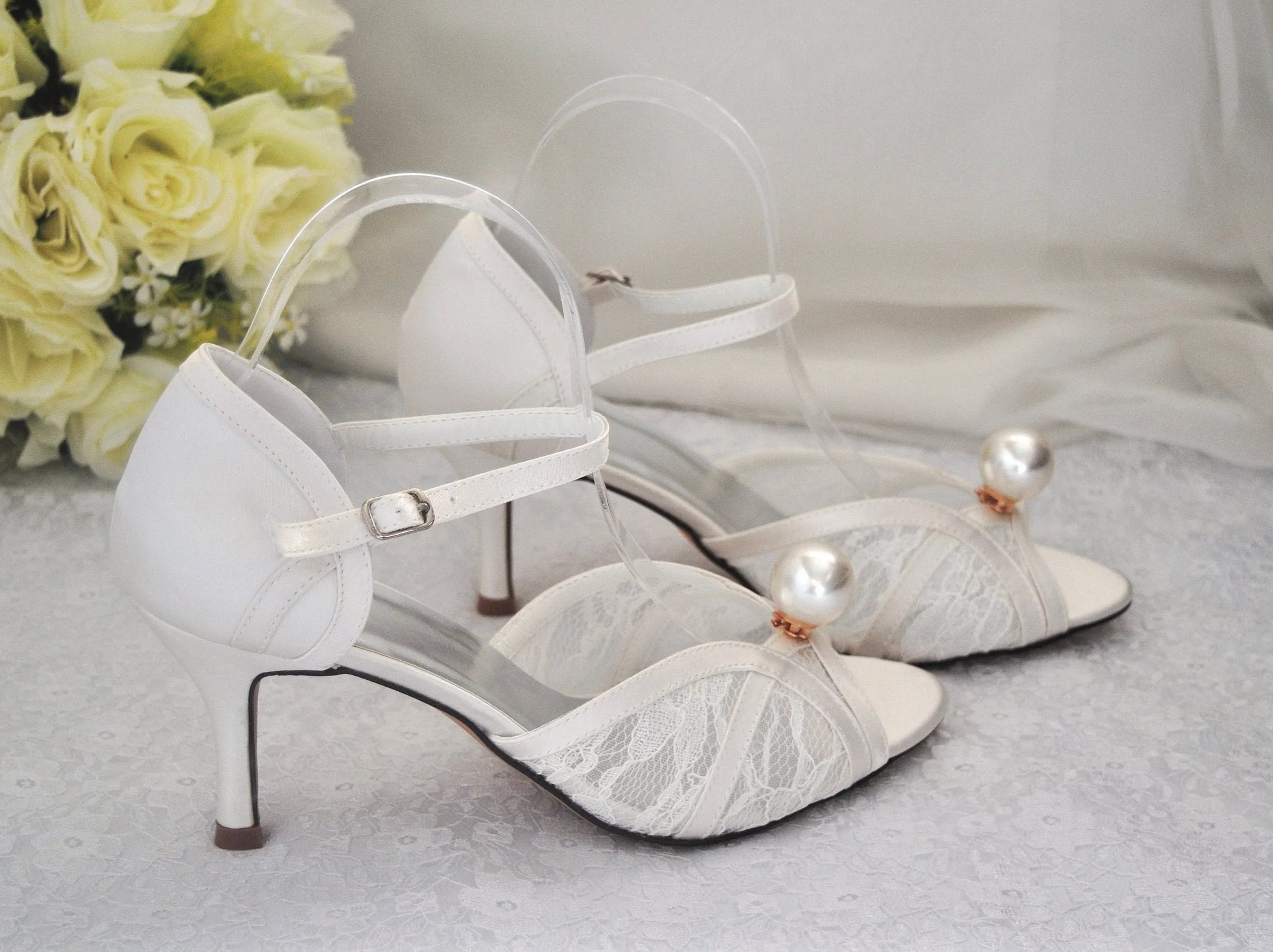 Lace Bridal Shoes (Various Heel Heights)