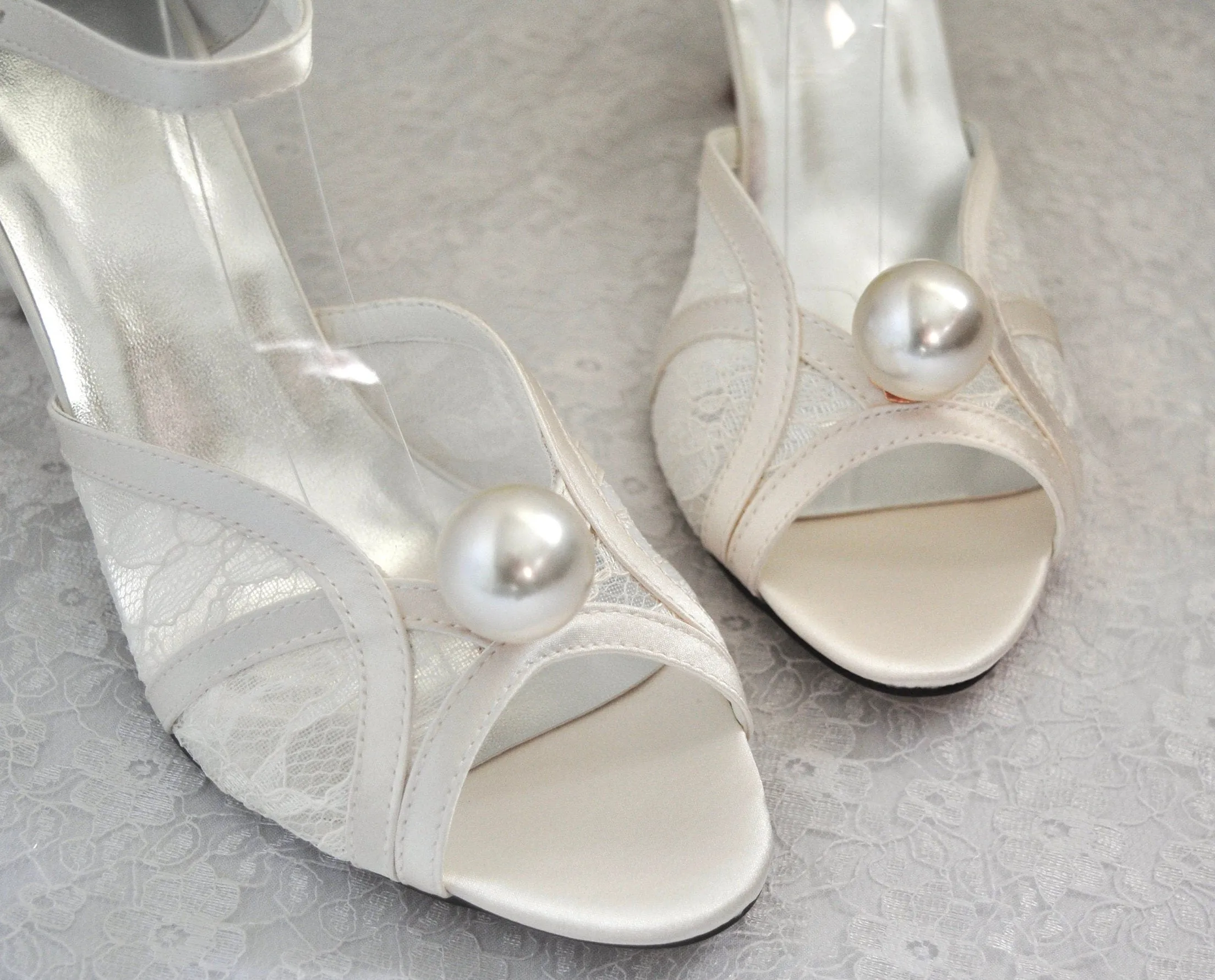 Lace Bridal Shoes (Various Heel Heights)