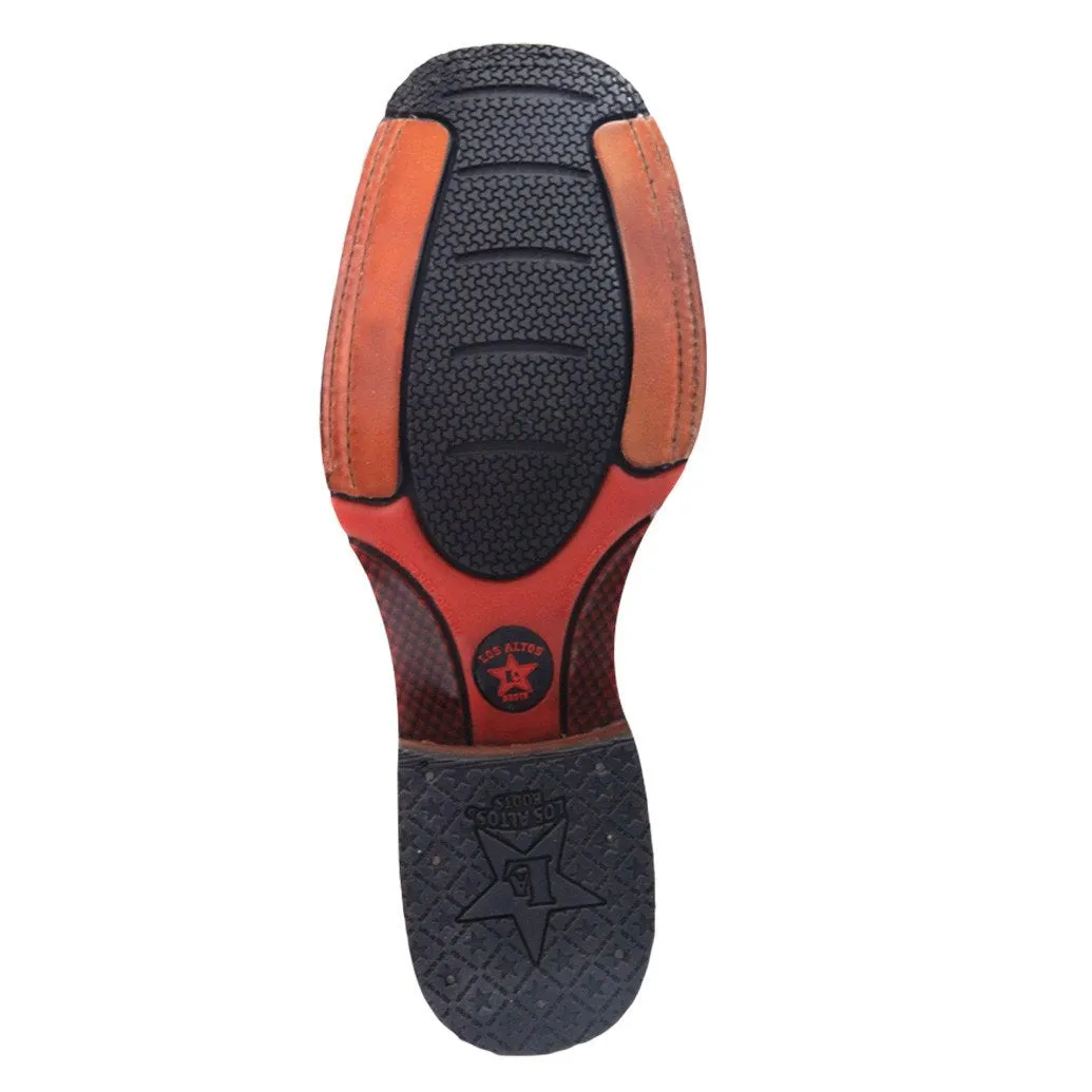 Los Altos Wide Square Toe Ostrich Boots