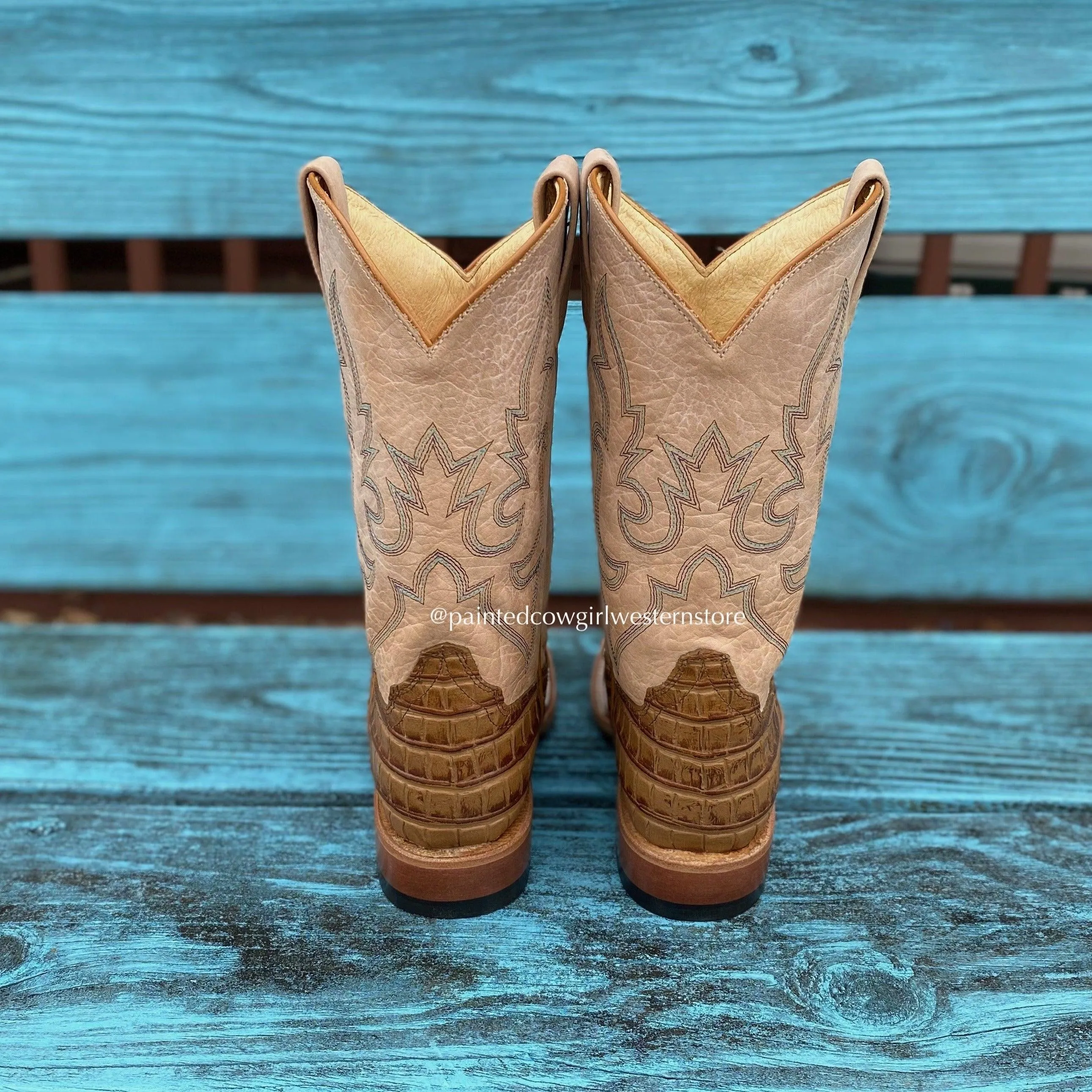 Macie Bean Girl’s Children and Youth Caiman Print Square Toe Boots MK9158