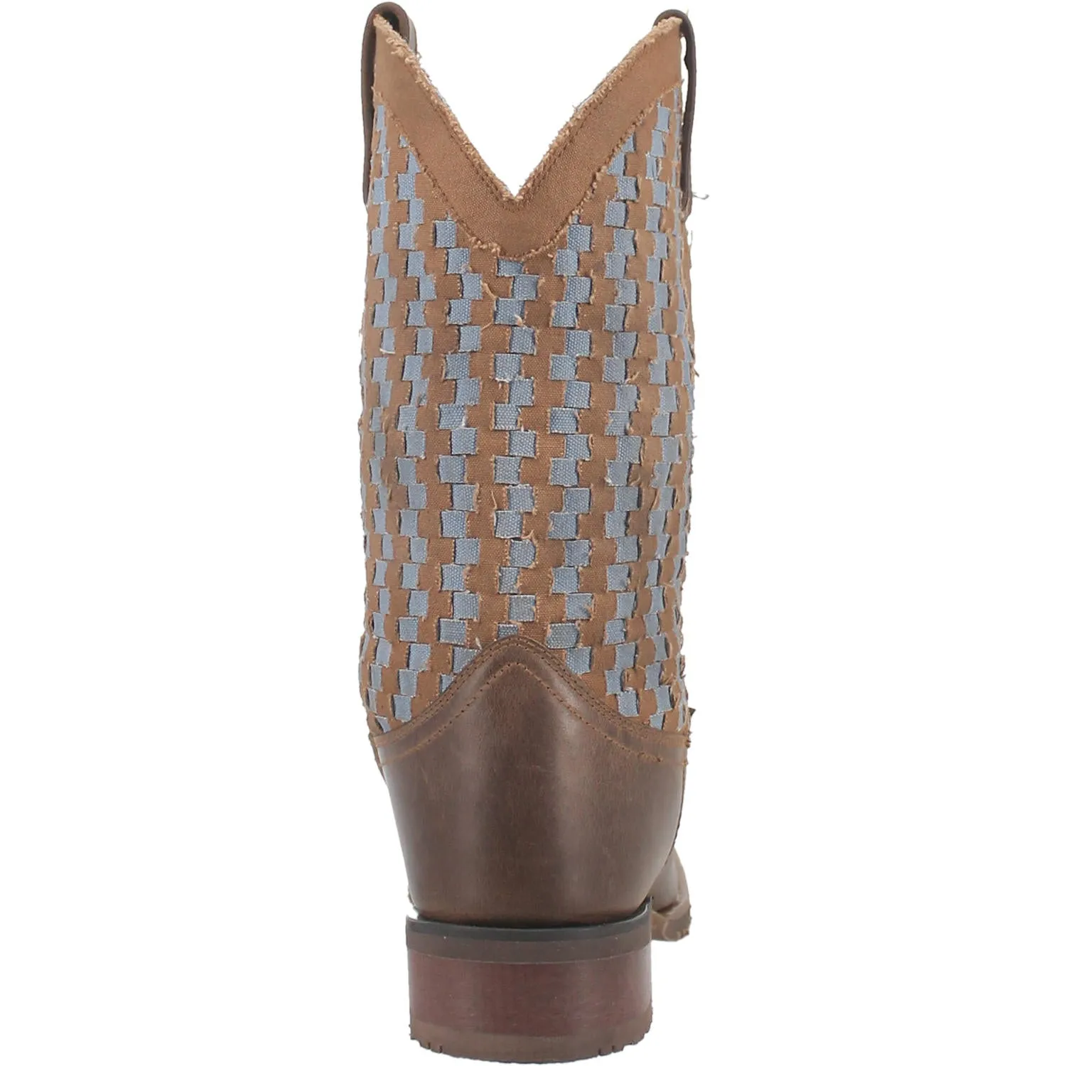 Men's Laredo Tan Ned Broad Square Toe Boots with Basket Weave Tops