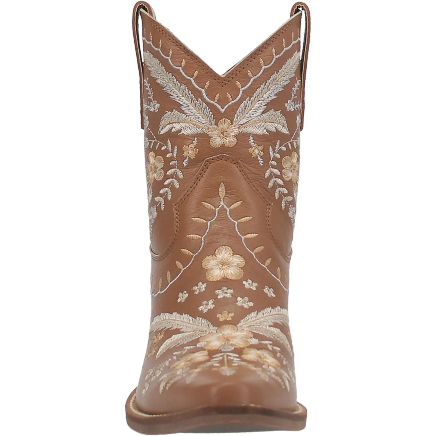 Online Exclusive | Dingo | Primrose Leather Floral Stitch Bootie in Brown  **PREORDER