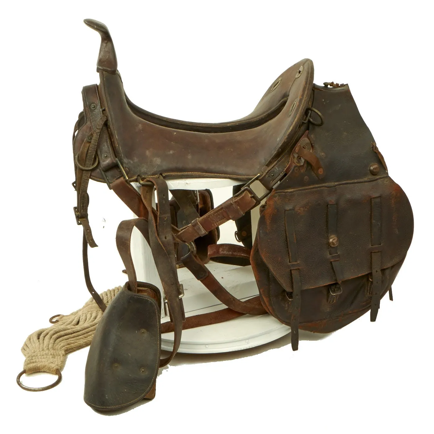 Original U.S. WWI Cavalry McClellan Saddle with Saddle Bags