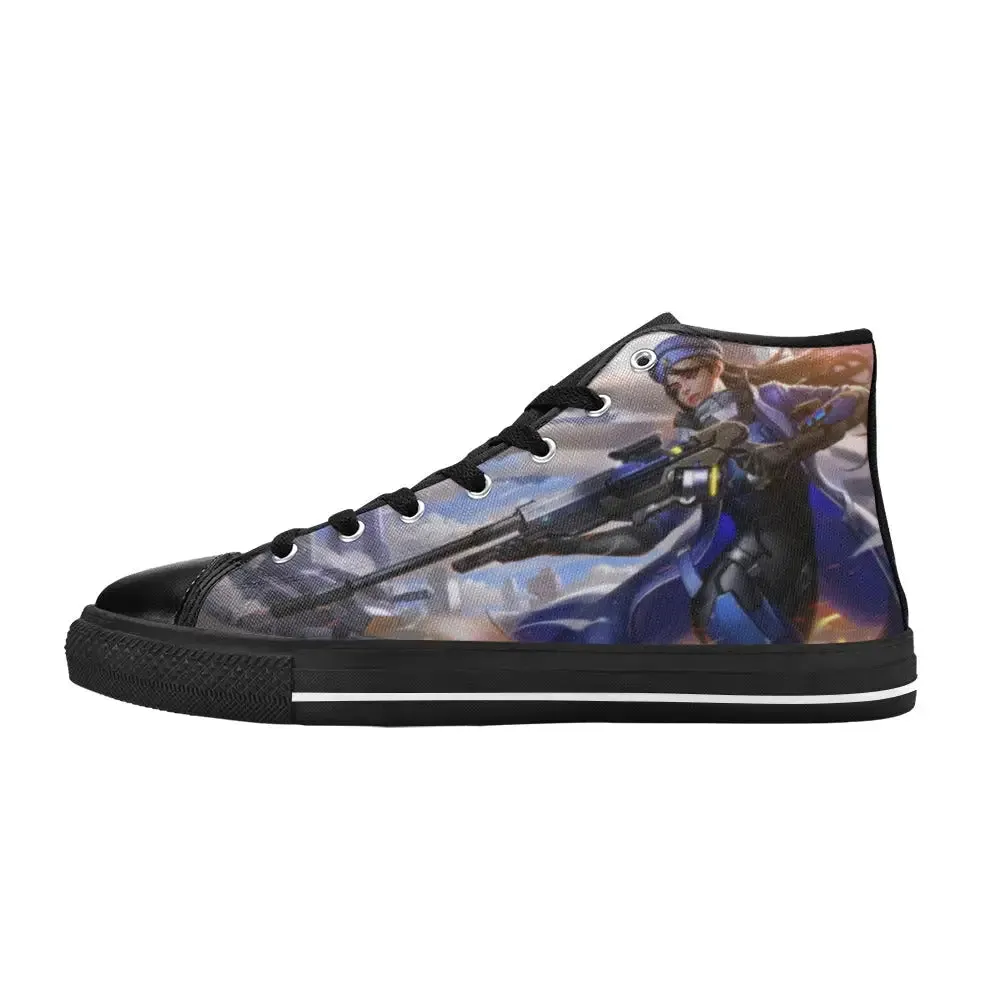 Overwatch Shoes , Overwatch Ana Shoes High Top Sneakers for Kids and Adults