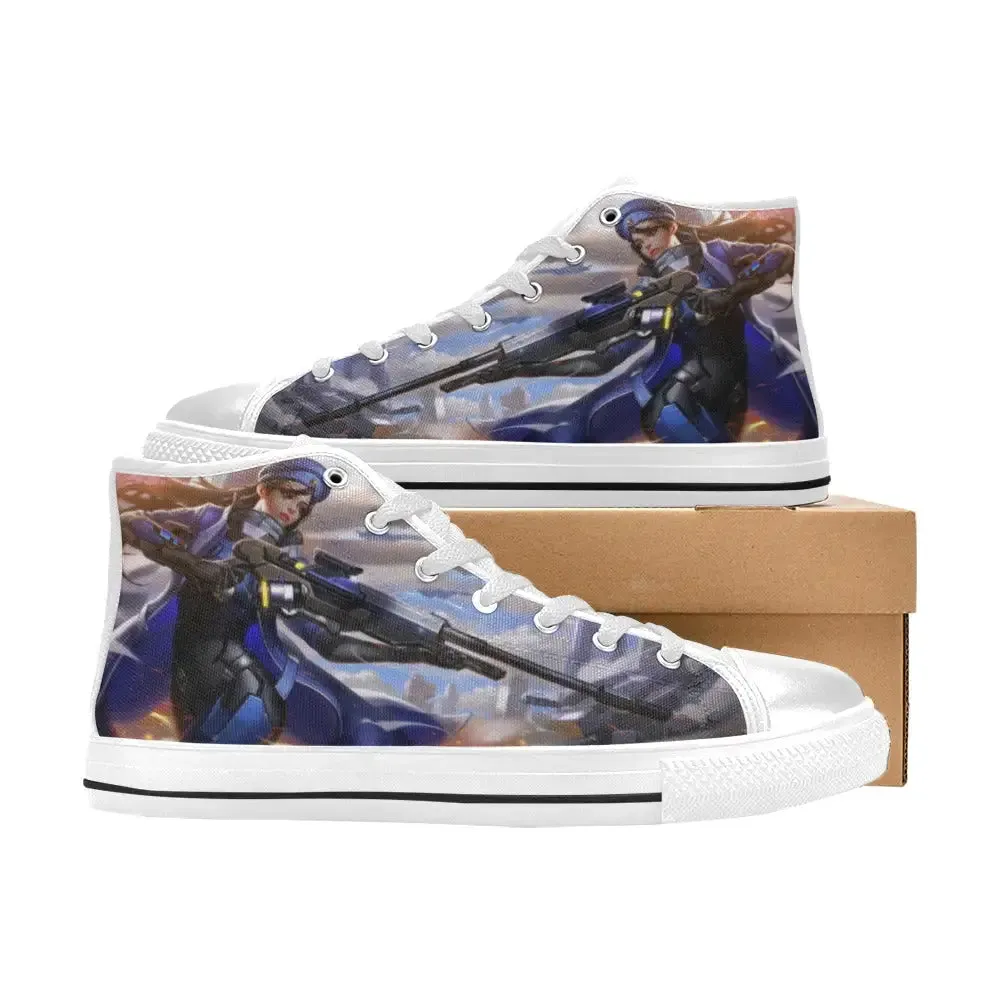 Overwatch Shoes , Overwatch Ana Shoes High Top Sneakers for Kids and Adults