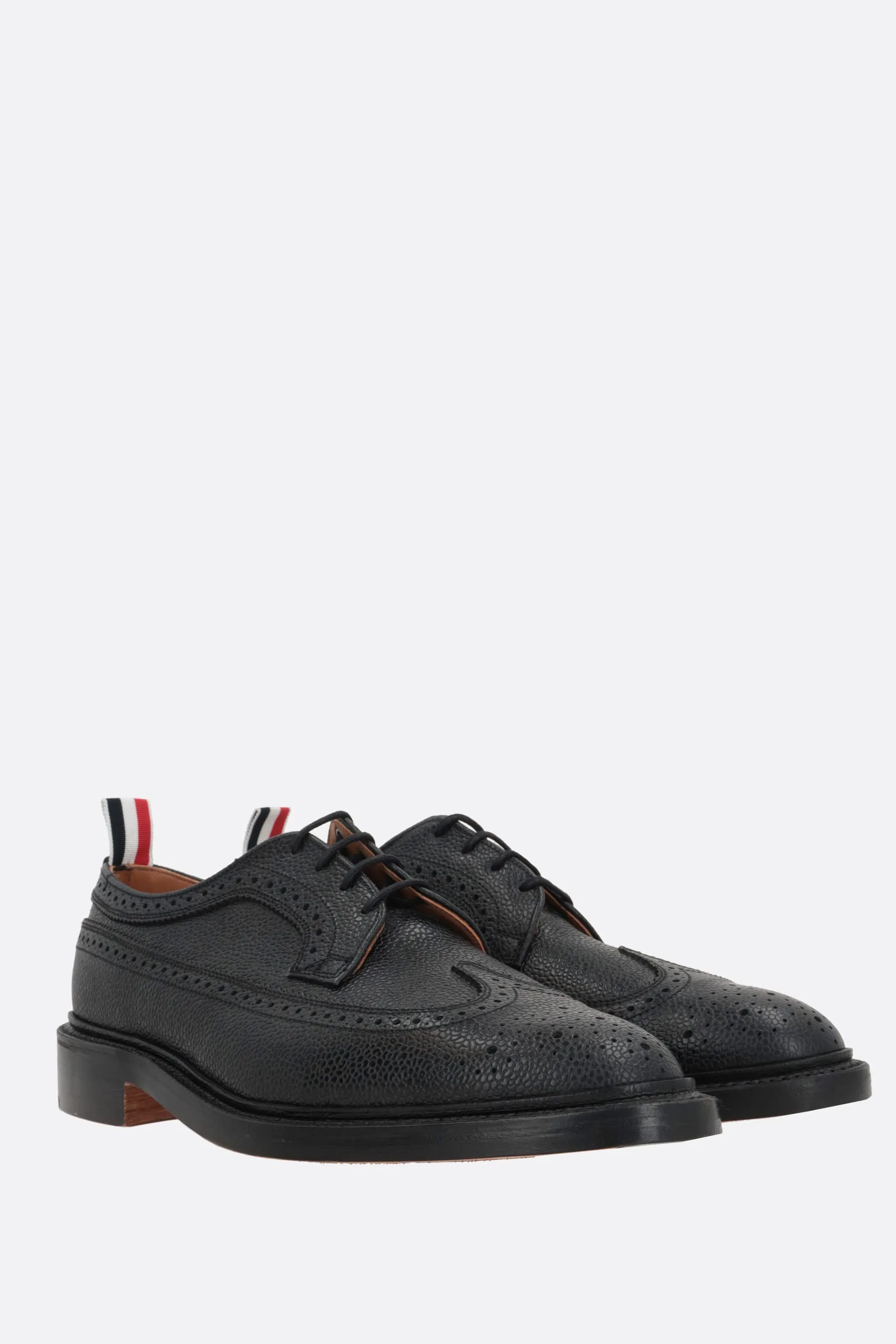 pebble grain leather derby shoes