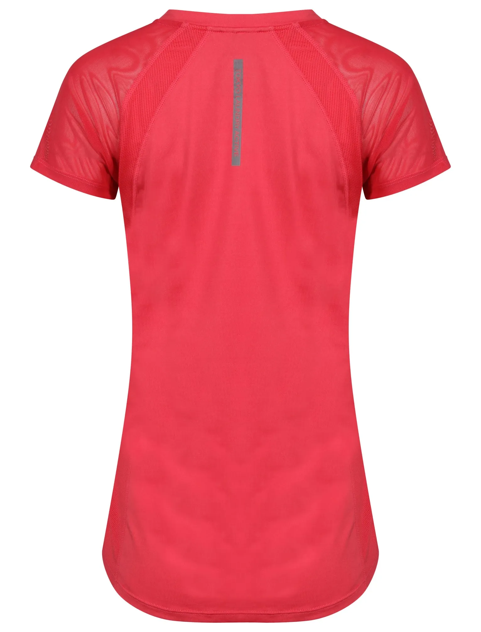 Retton Mesh Panel Stretch Jersey T-Shirt in Rouge Red - Tokyo Laundry Active