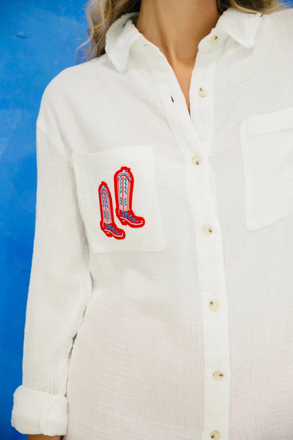 SAND IN MY BOOTS USA BUTTON DOWN