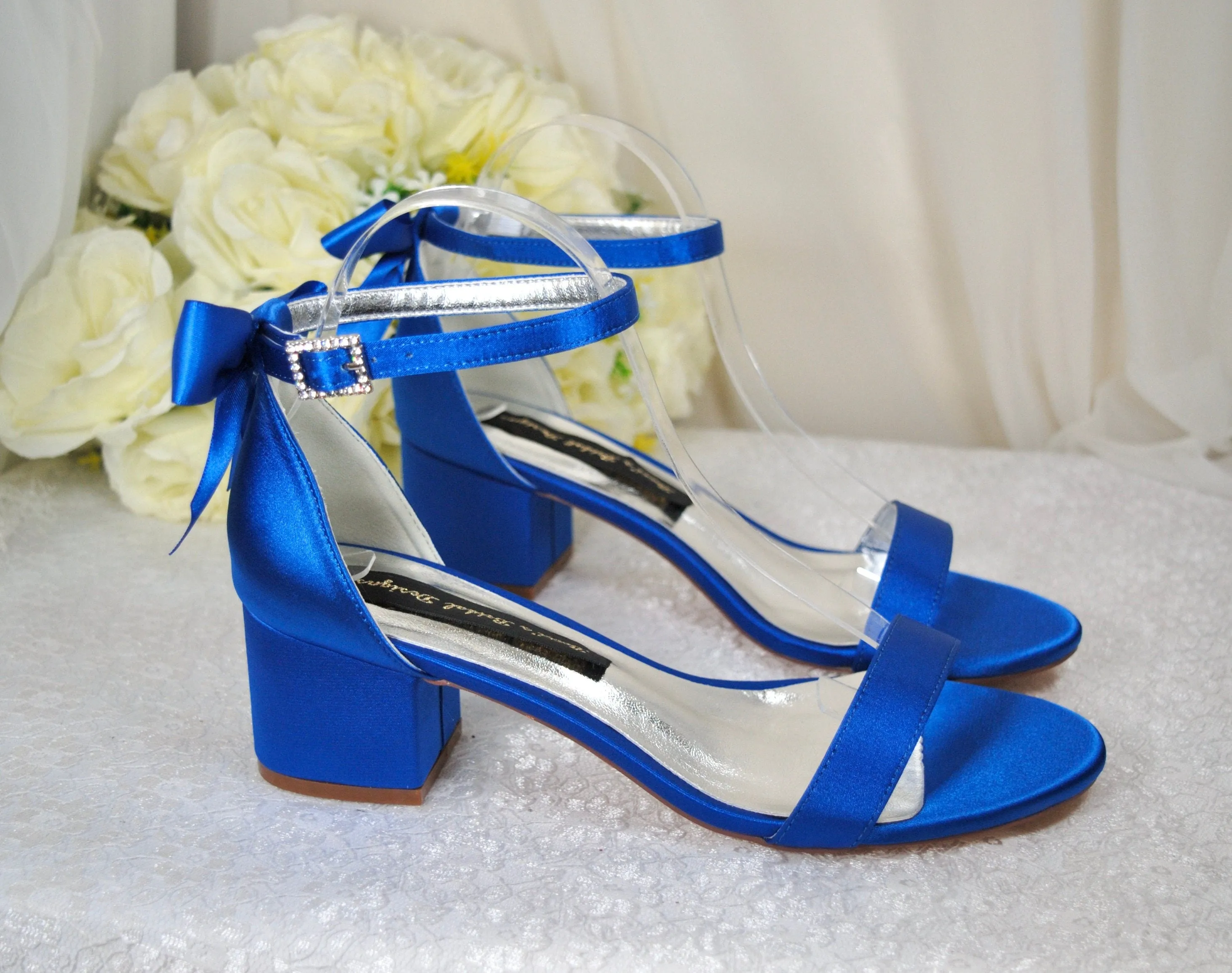 Satin Block Heel with Bow