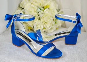 Satin Block Heel with Bow