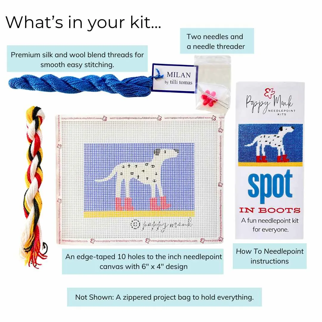 Spot In Boots Needlepoint Starter Kit