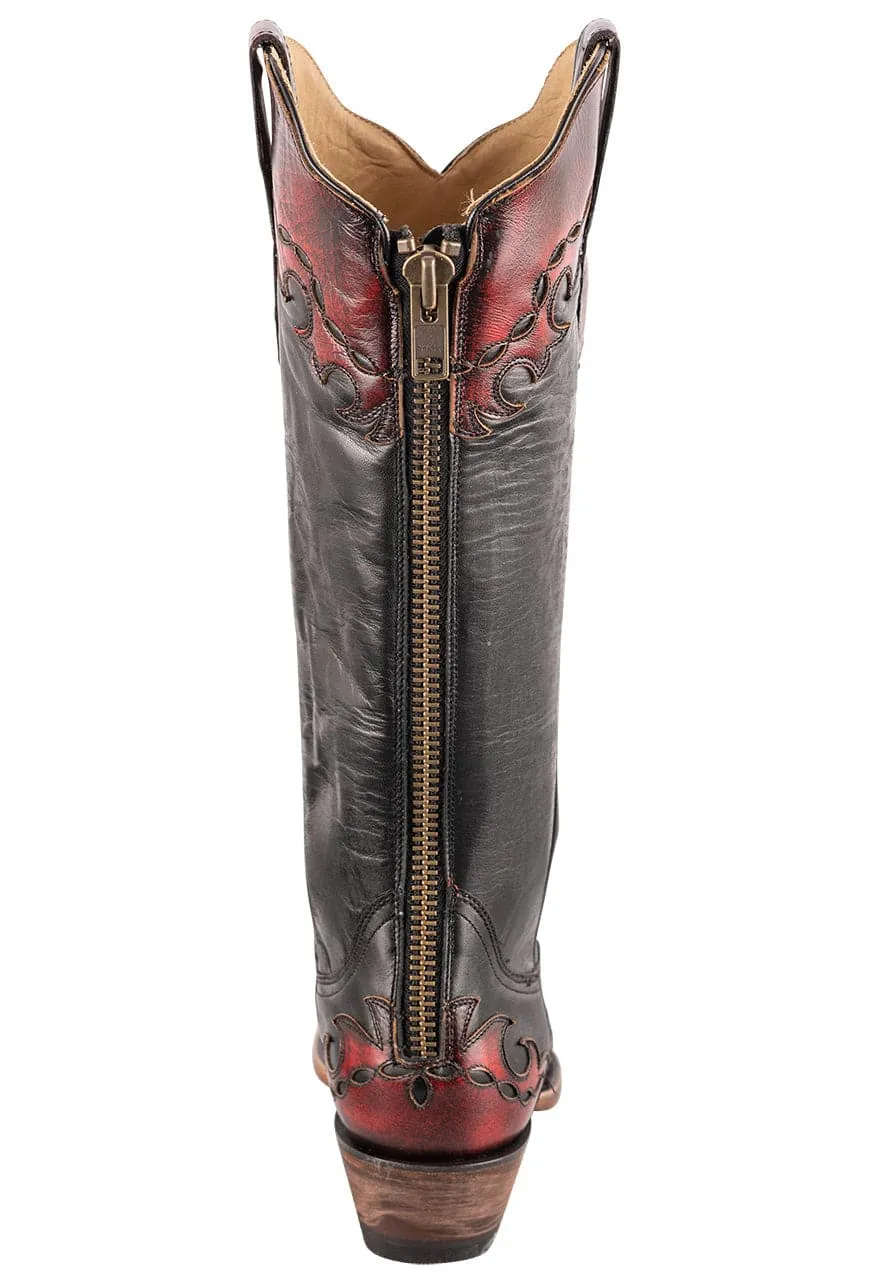 Stetson Women's 15" Black Wingtip Cowboy Boots