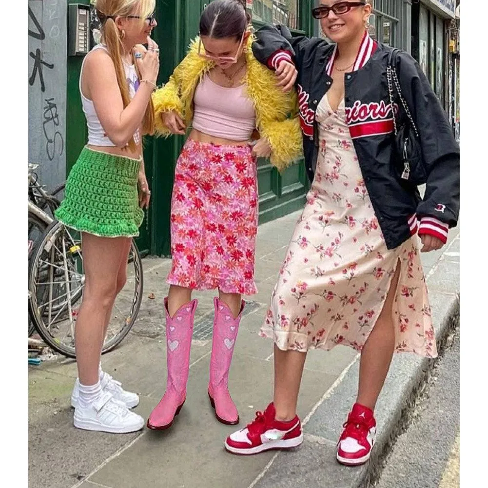 Stivale Camperos texano donna ricami