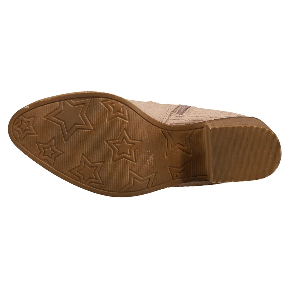 Unite Snake Round Toe Cowboy Booties