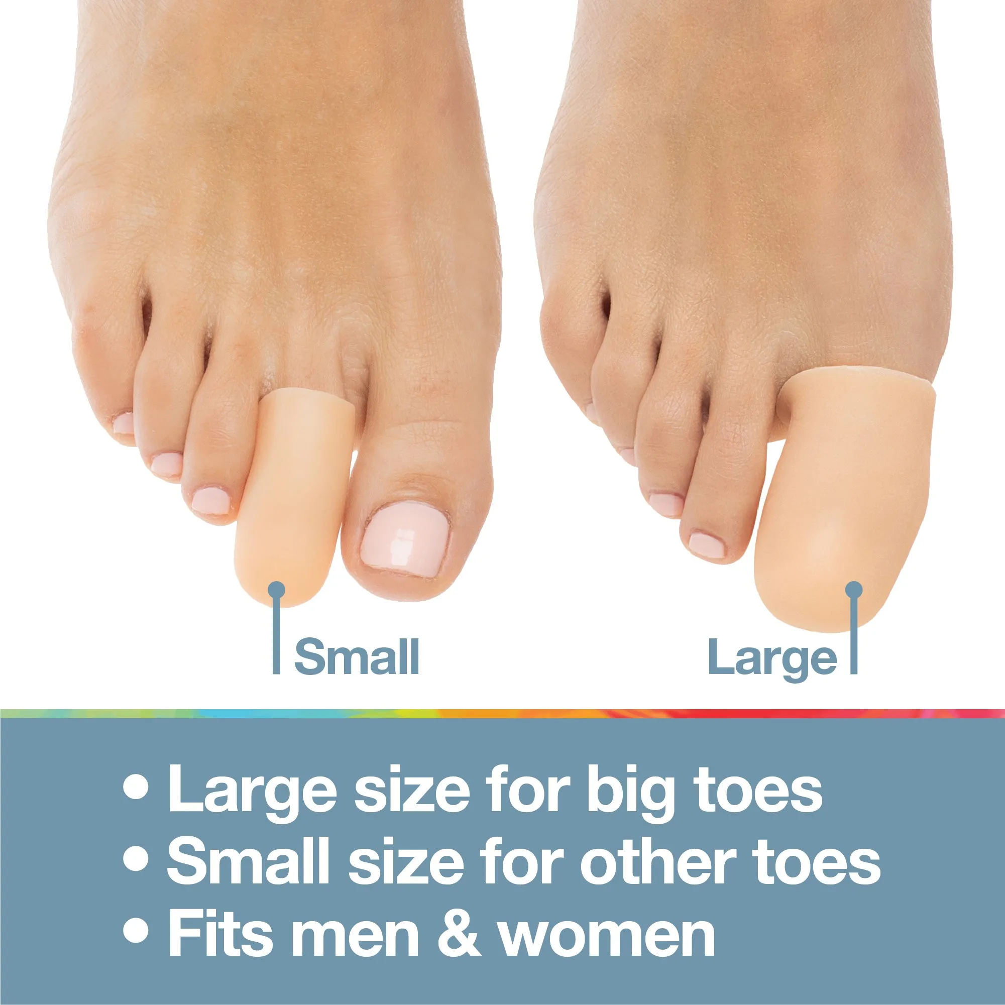 Variety Pack Gel Toe Caps, for All Toes