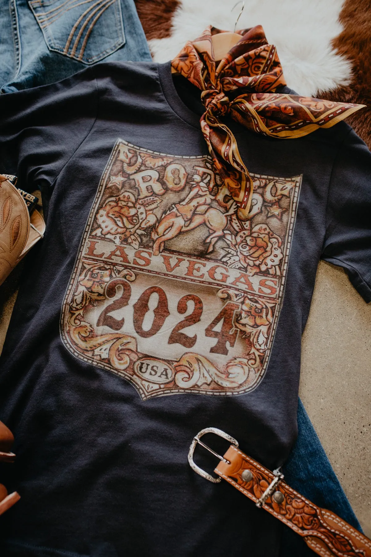 Vegas 2024 Tooled Black Number Graphic T (XS - XXL)