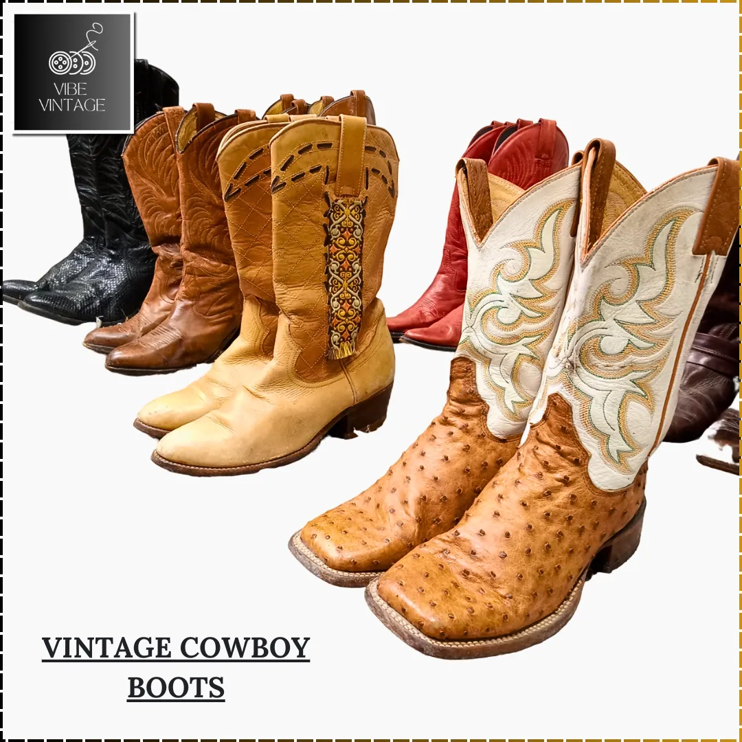 VINTAGE COWBOY BOOTS - 07 PCS